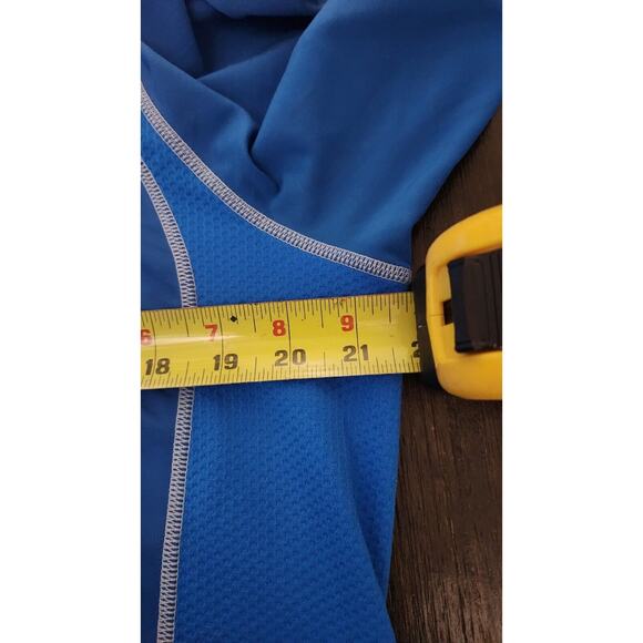 Marmot Shirt Men's Large Blue Two Tone Tech Lightweight ¼ Zip Pullover Baselayer - Picture 3 of 15